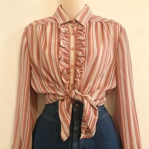 Ruffled 80s button down